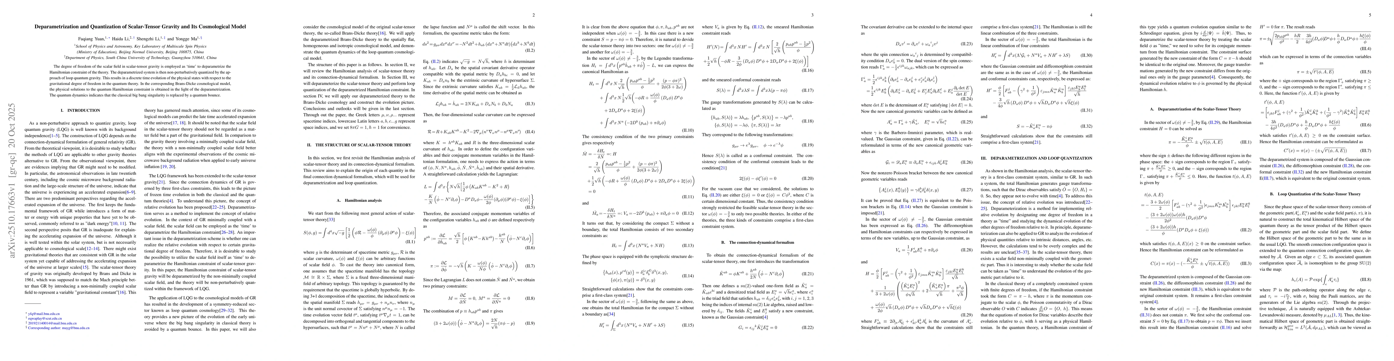 Thumbnail for Deparametrization and Quantization of Scalar-Tensor Gravity and Its
  Cosmological Model