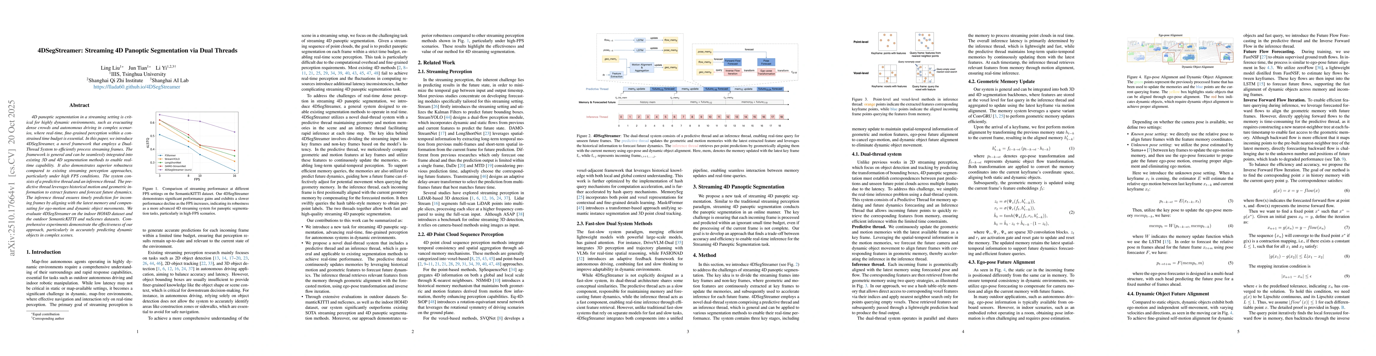 Thumbnail for 4DSegStreamer: Streaming 4D Panoptic Segmentation via Dual Threads