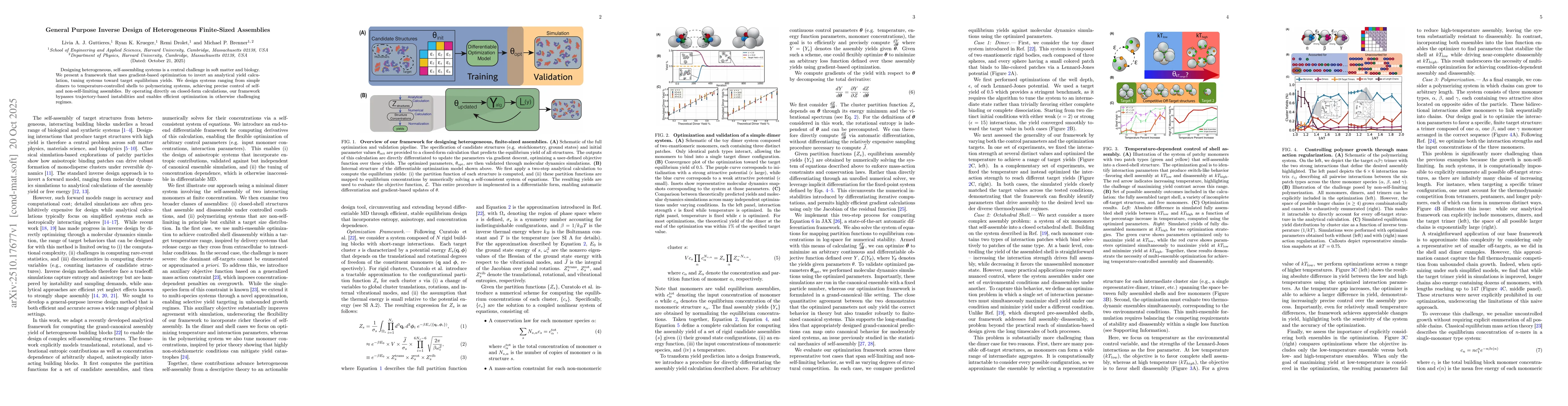 Thumbnail for General Purpose Inverse Design of Heterogeneous Finite-Sized Assemblies