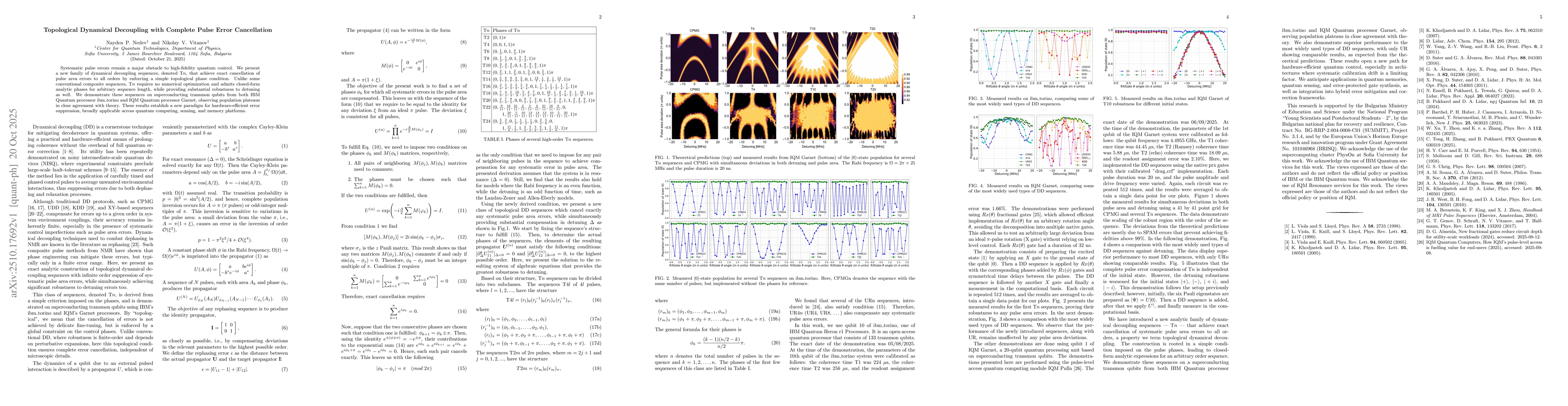 Thumbnail for Topological Dynamical Decoupling with Complete Pulse Error Cancellation