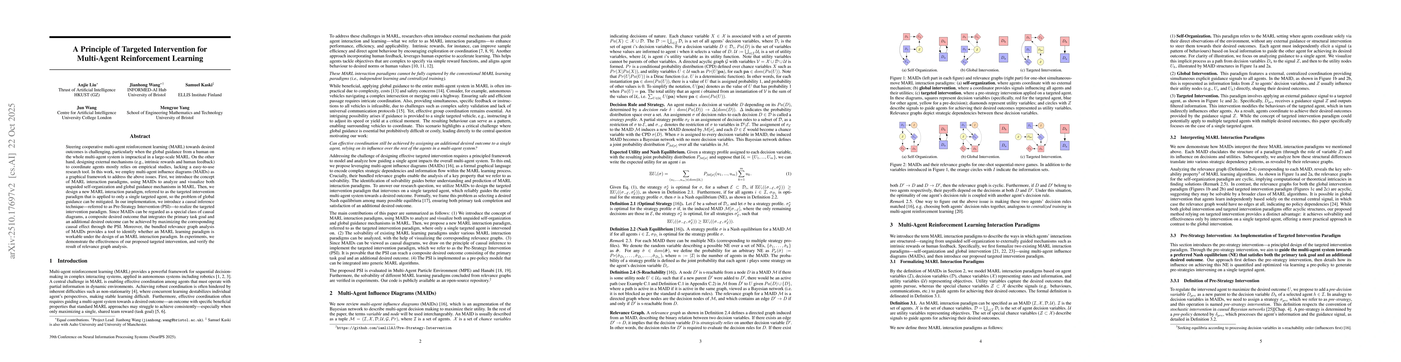 Thumbnail for A Principle of Targeted Intervention for Multi-Agent Reinforcement
  Learning