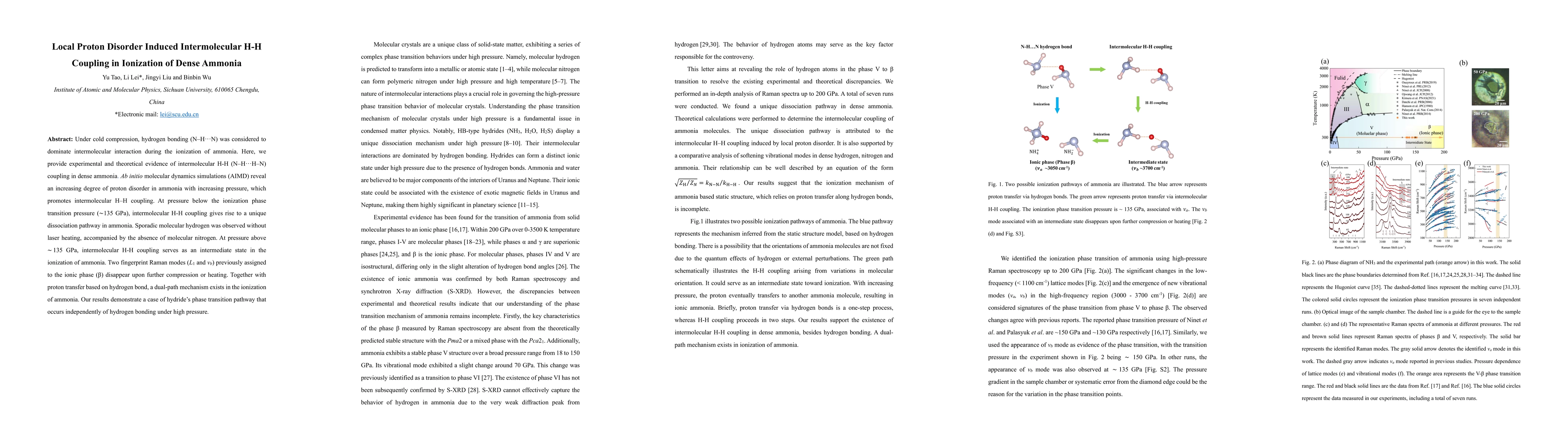 Thumbnail for Local Proton Disorder Induced Intermolecular H-H Coupling in Ionization
  of Dense Ammonia