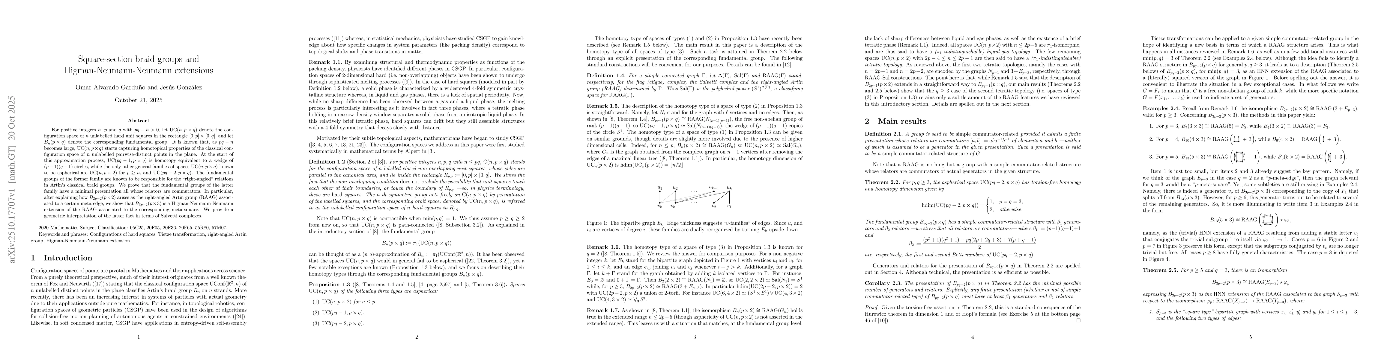 Thumbnail for Square-section braid groups and Higman-Neumann-Neumann extensions