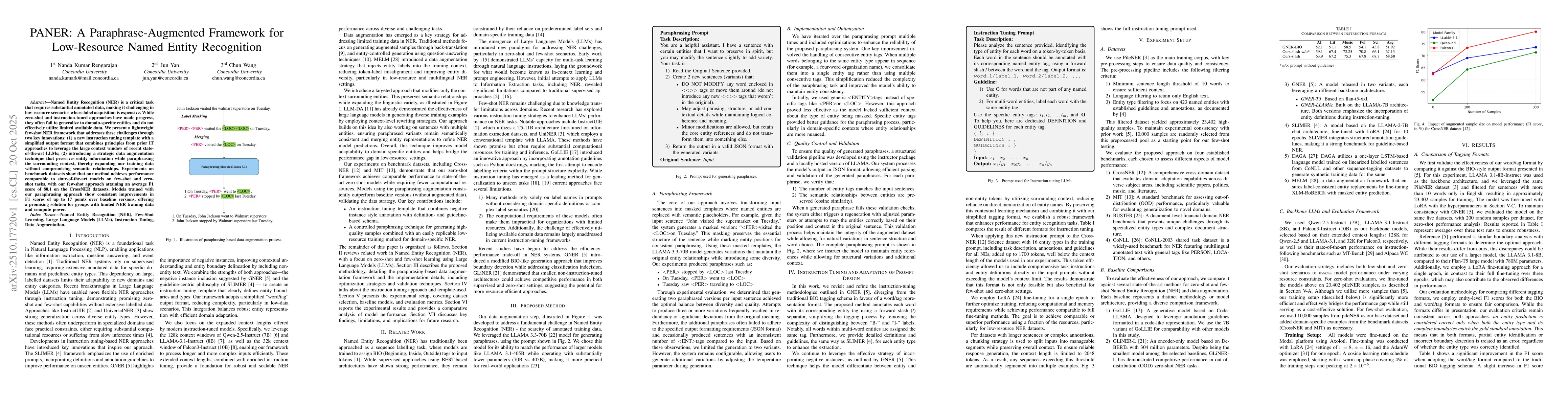 Thumbnail for PANER: A Paraphrase-Augmented Framework for Low-Resource Named Entity
  Recognition