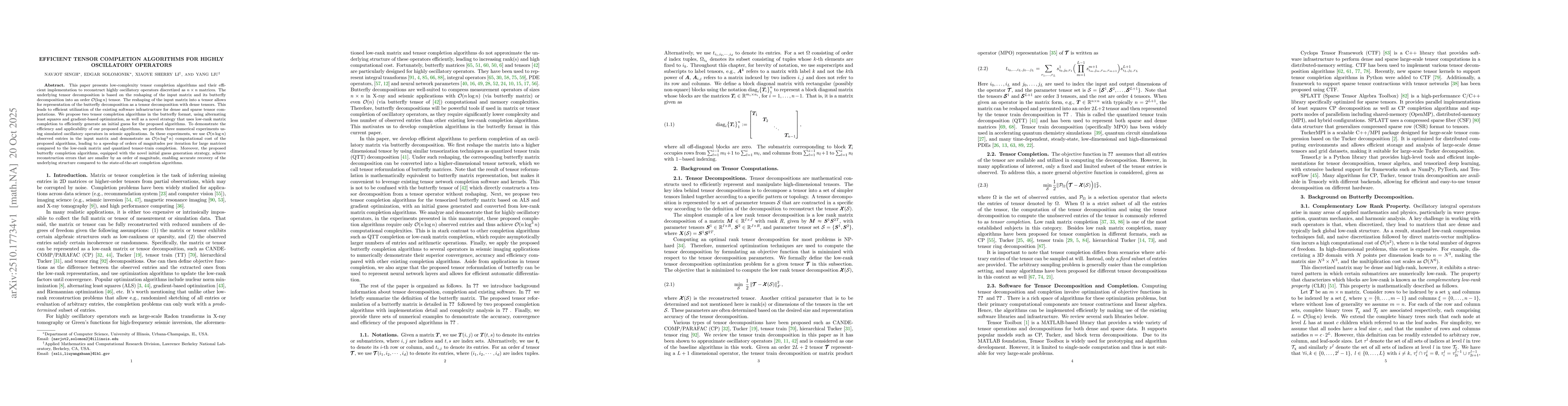 Thumbnail for Efficient Tensor Completion Algorithms for Highly Oscillatory Operators