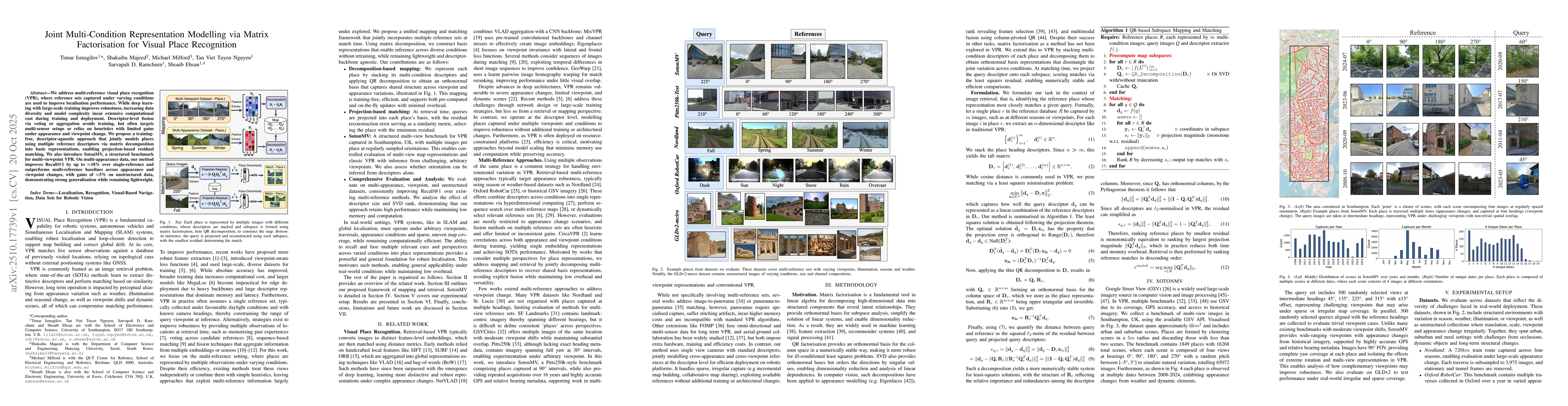 Thumbnail for Joint Multi-Condition Representation Modelling via Matrix Factorisation
  for Visual Place Recognition