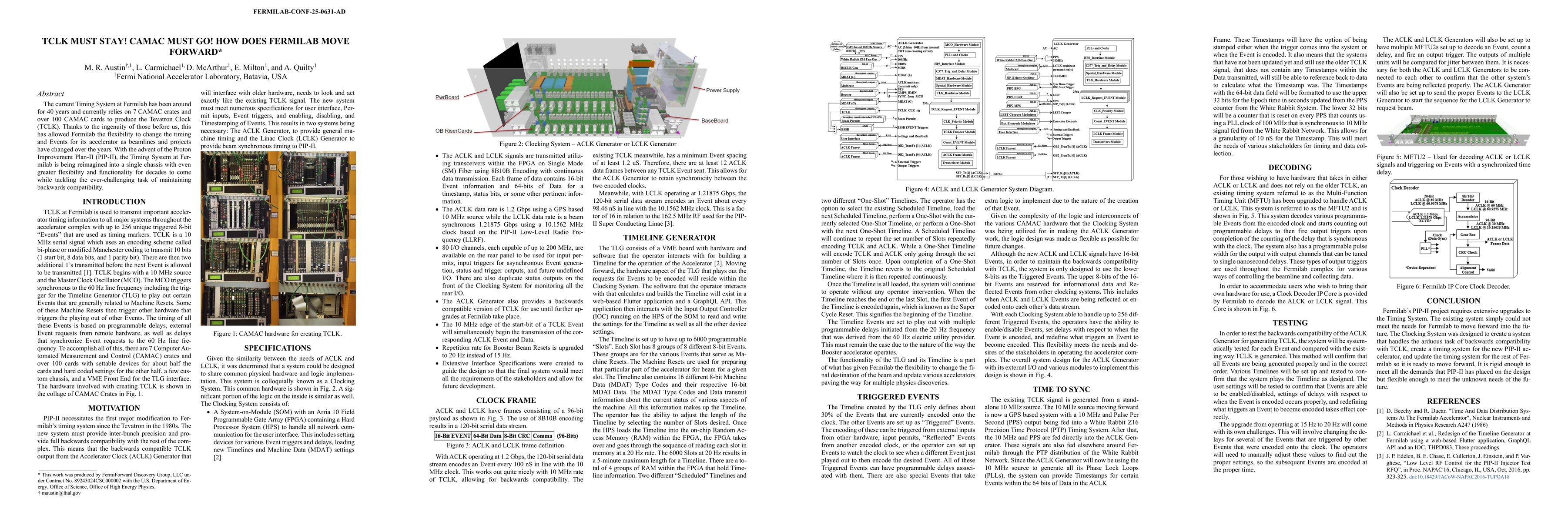 Thumbnail for TCLK Must Stay! CAMAC Must Go! How Does Fermilab Move Forward