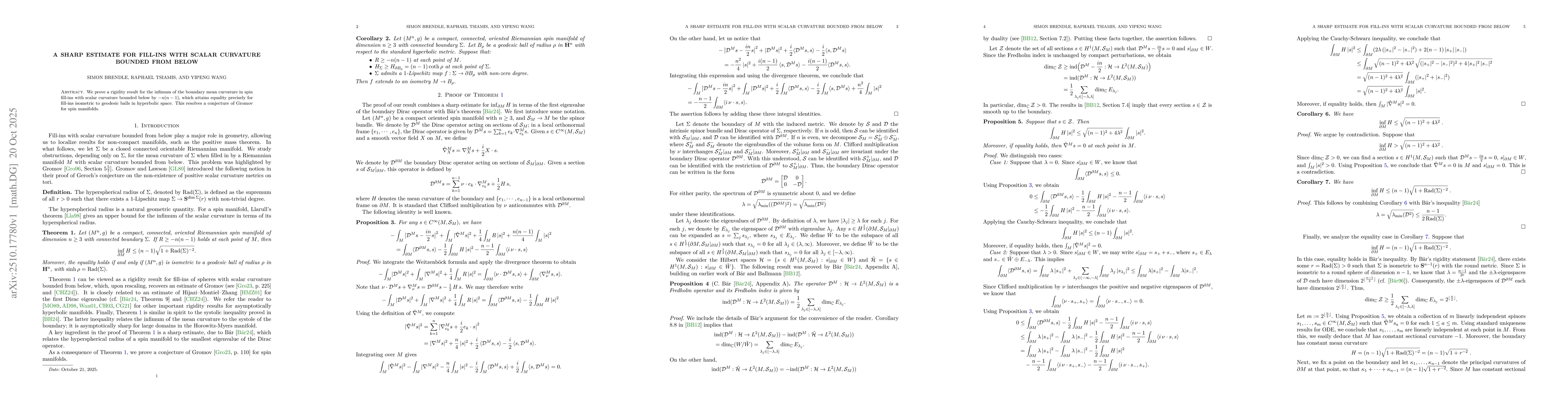 Thumbnail for A sharp estimate for fill-ins with scalar curvature bounded from below