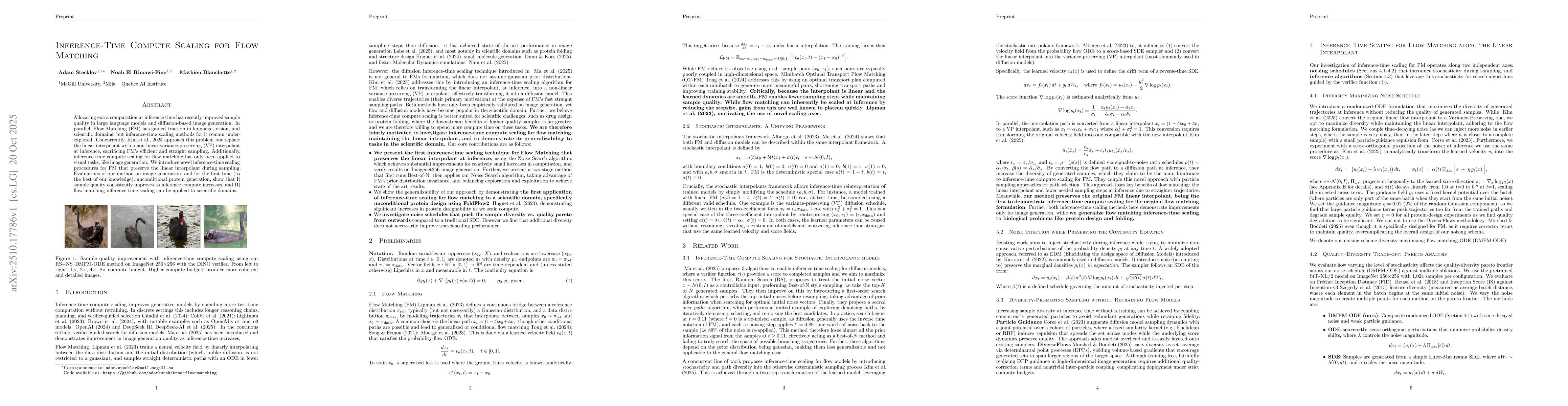 Thumbnail for Inference-Time Compute Scaling For Flow Matching