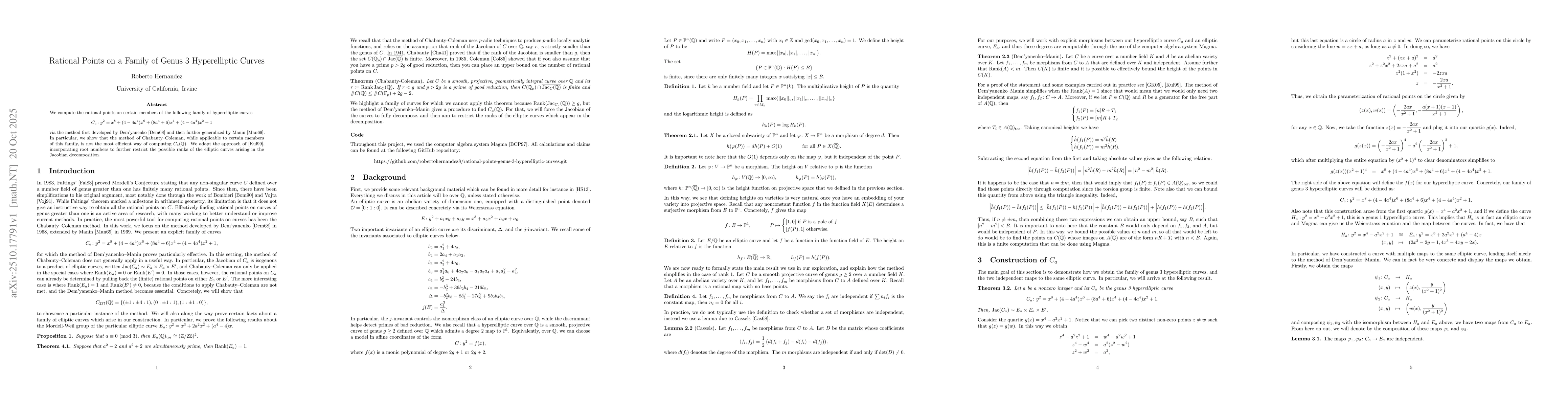 Thumbnail for Rational Points on a Family of Genus 3 Hyperelliptic Curves