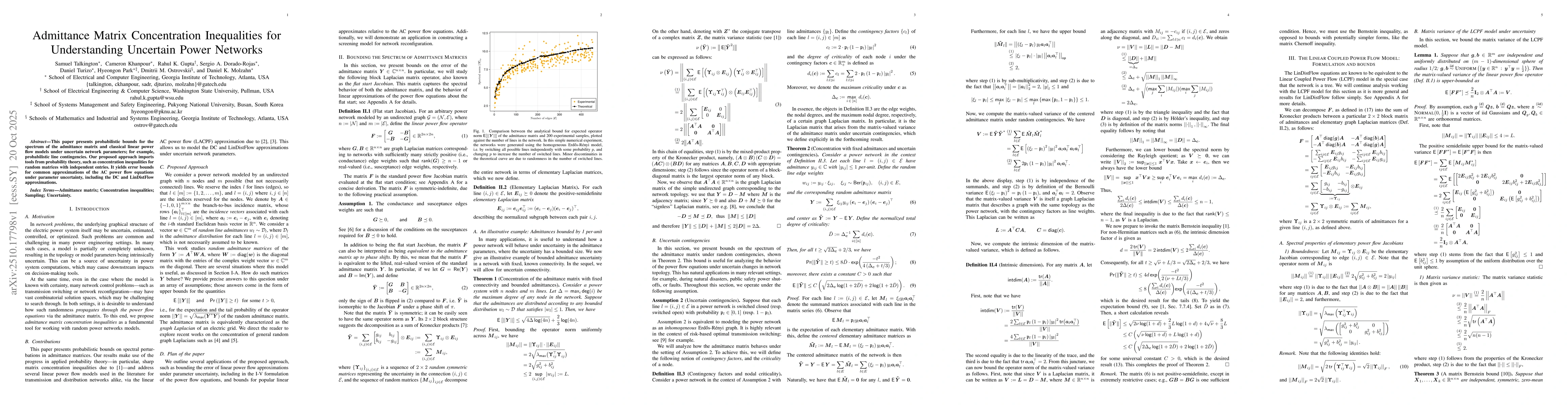 Thumbnail for Admittance Matrix Concentration Inequalities for Understanding Uncertain
  Power Networks