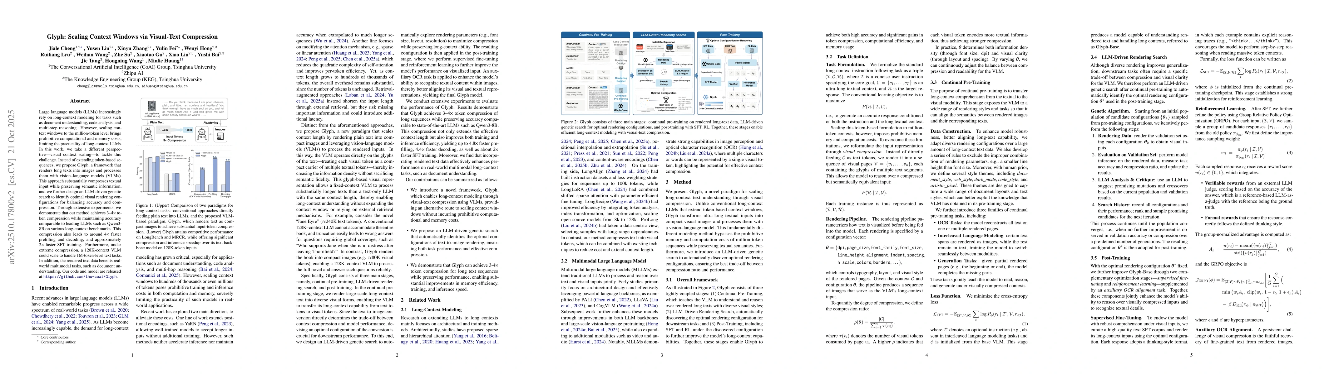 Thumbnail for Glyph: Scaling Context Windows via Visual-Text Compression