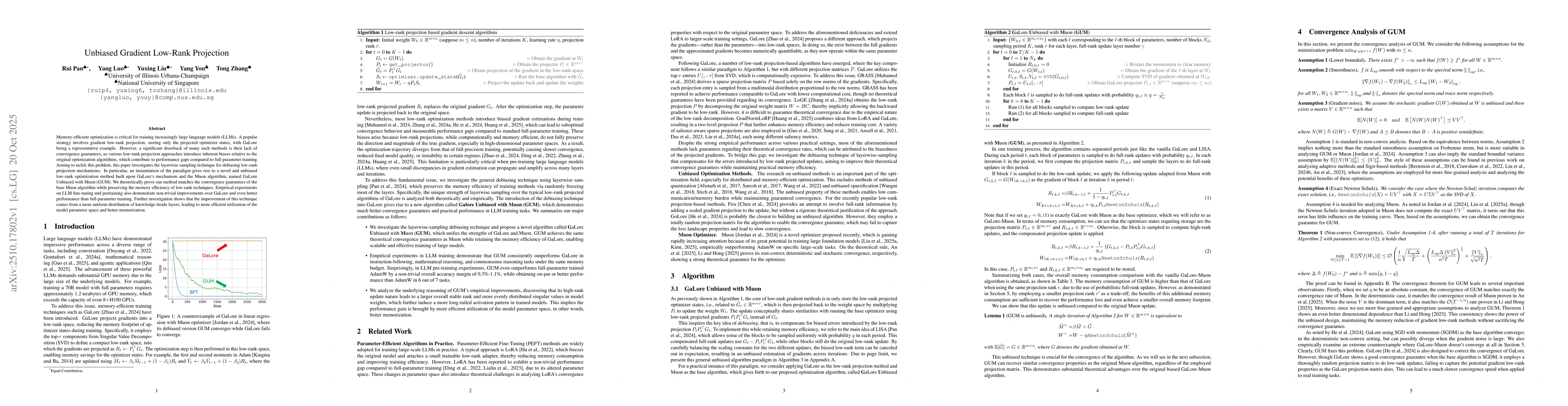 Thumbnail for Unbiased Gradient Low-Rank Projection