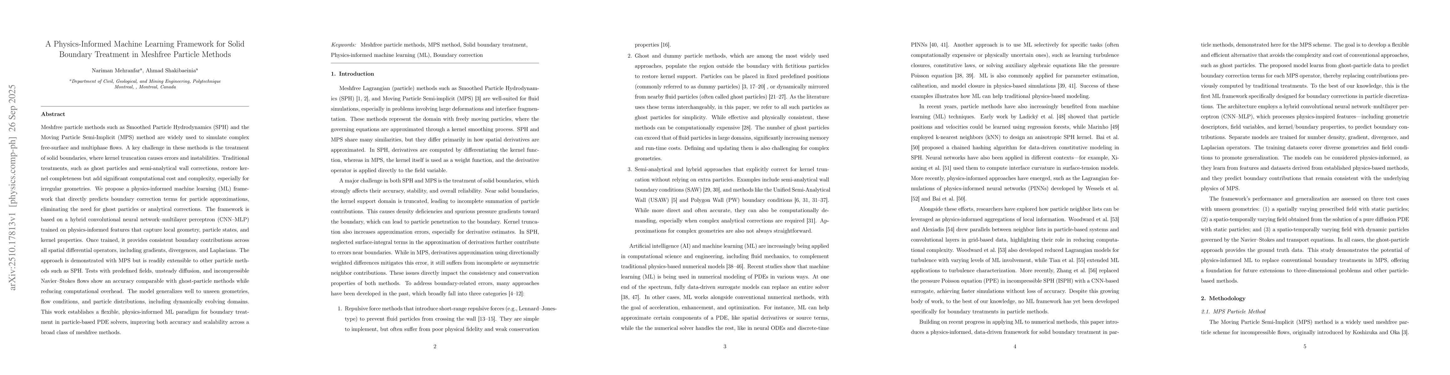 Thumbnail for A Physics-Informed Machine Learning Framework for Solid Boundary
  Treatment in Meshfree Particle Methods