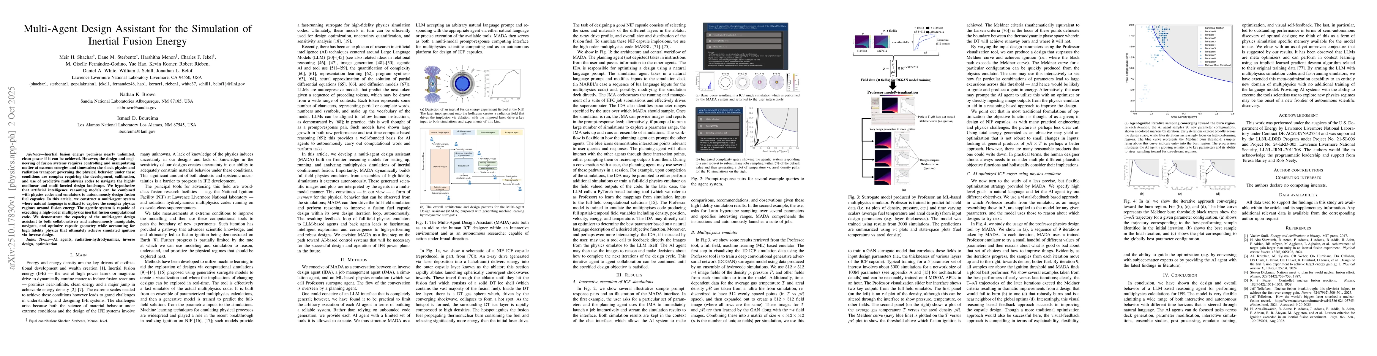 Thumbnail for Multi-Agent Design Assistant for the Simulation of Inertial Fusion
  Energy