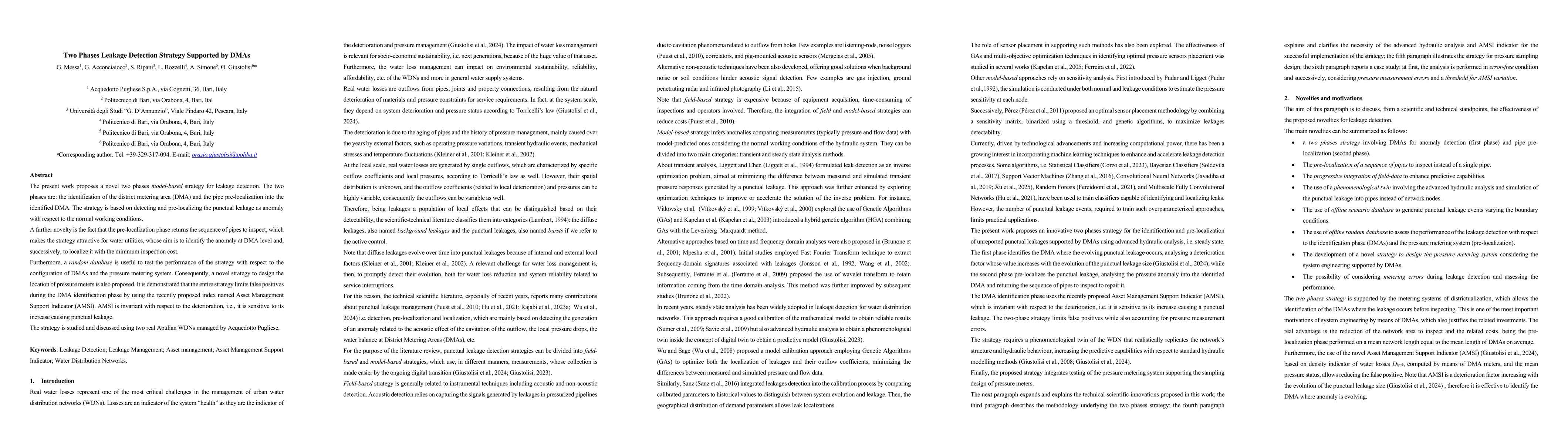 Thumbnail for Two Phases Leakage Detection Strategy Supported by DMAs