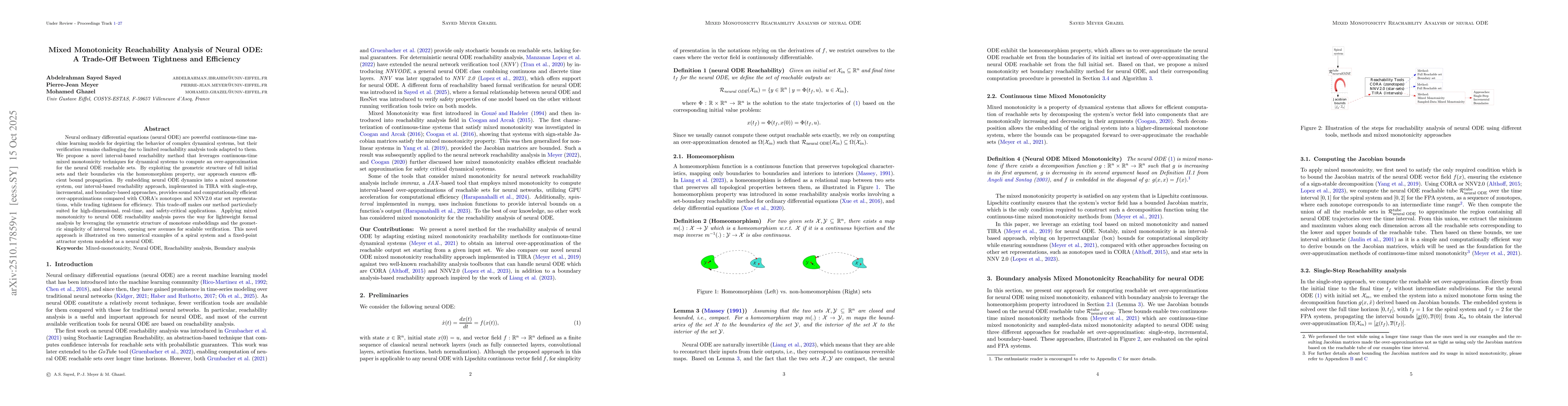 Thumbnail for Mixed Monotonicity Reachability Analysis of Neural ODE: A Trade-Off
  Between Tightness and Efficiency