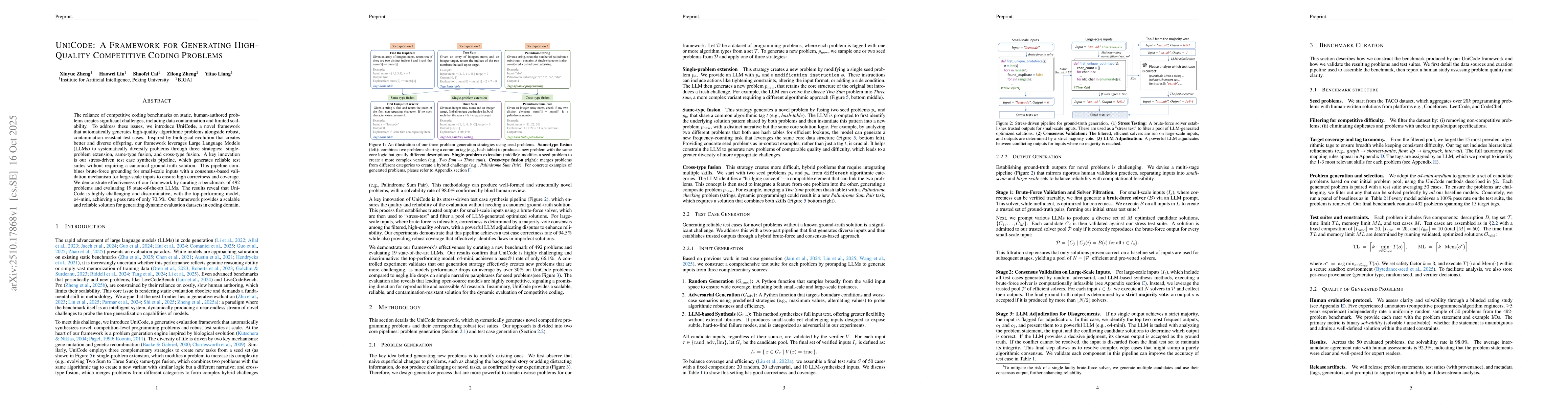 Thumbnail for UniCode: A Framework for Generating High Quality Competitive Coding
  Problems