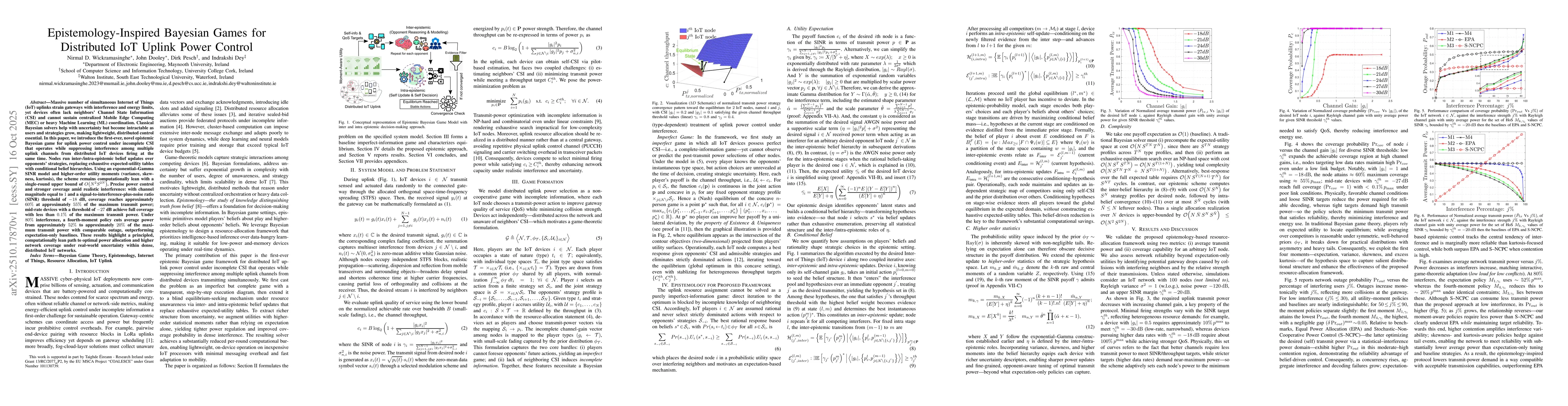 Thumbnail for Epistemology-Inspired Bayesian Games for Distributed IoT Uplink Power
  Control