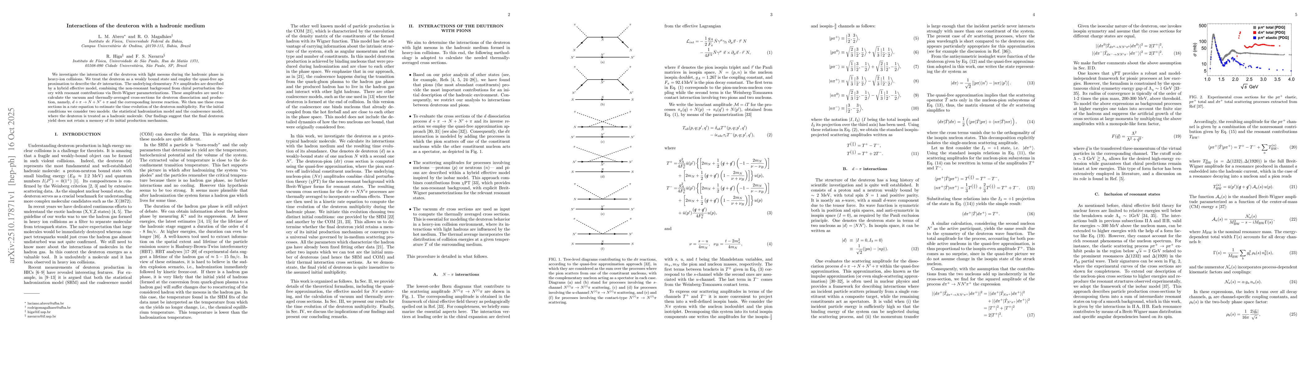 Thumbnail for Interactions of the deuteron with a hadronic medium