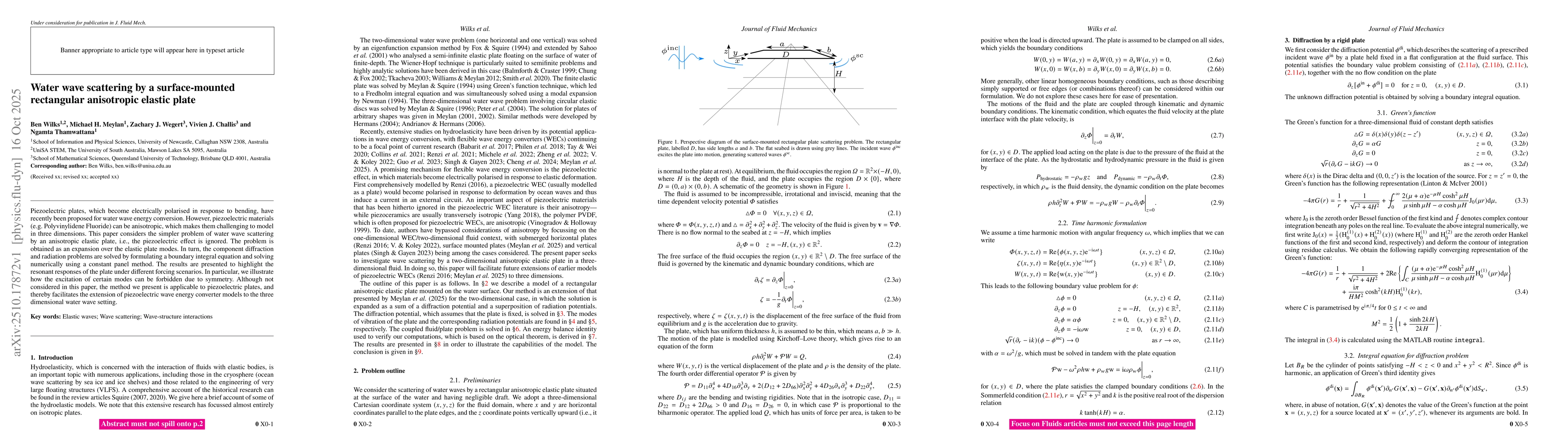 Thumbnail for Water wave scattering by a surface-mounted rectangular anisotropic
  elastic plate