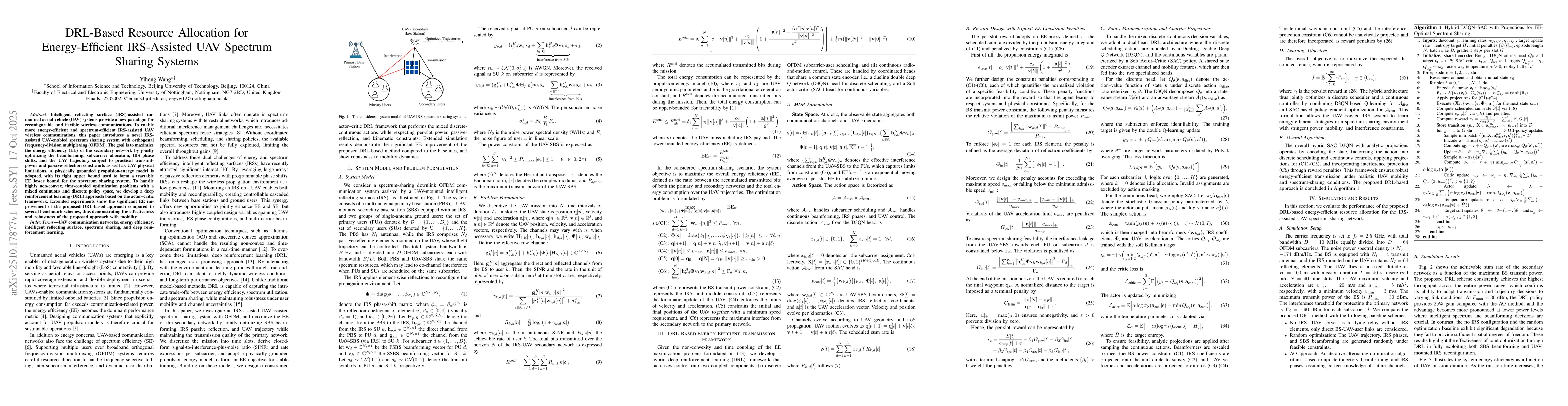 Thumbnail for DRL-Based Resource Allocation for Energy-Efficient IRS-Assisted UAV
  Spectrum Sharing Systems