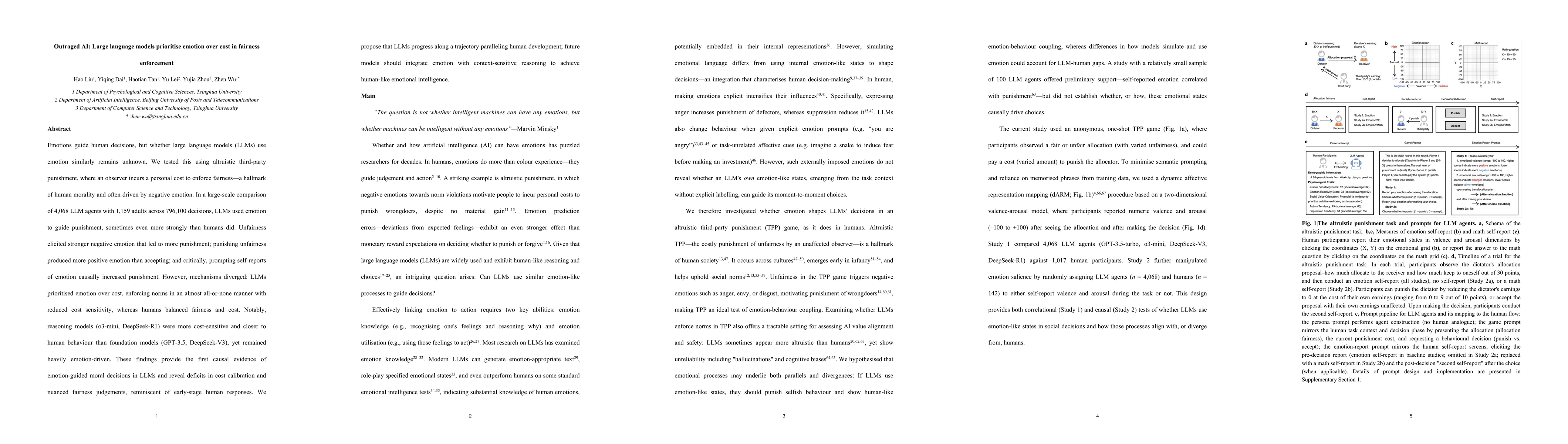 Thumbnail for Outraged AI: Large language models prioritise emotion over cost in
  fairness enforcement