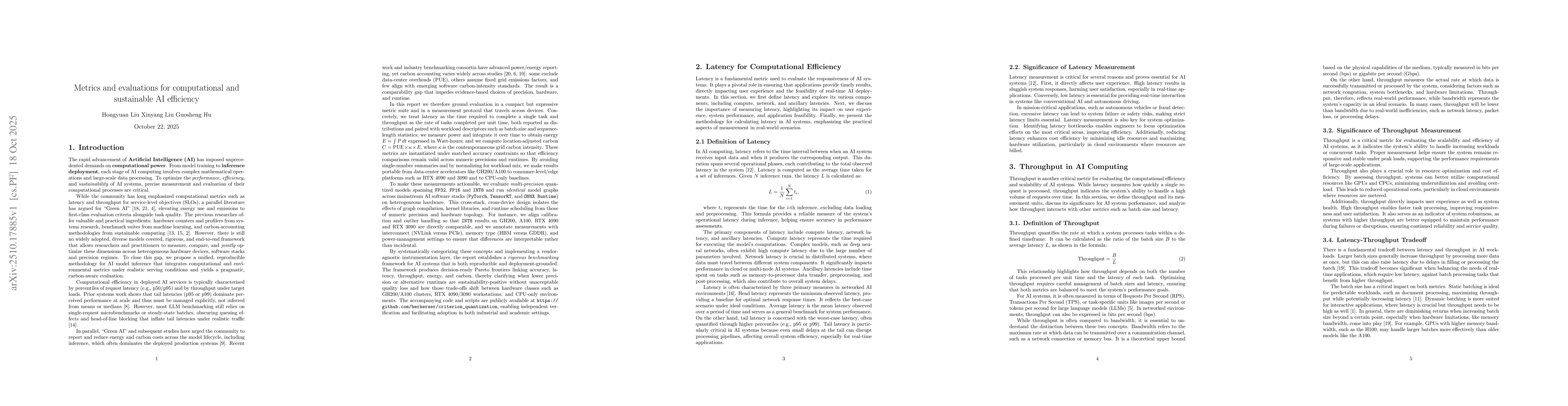 Thumbnail for Metrics and evaluations for computational and sustainable AI efficiency