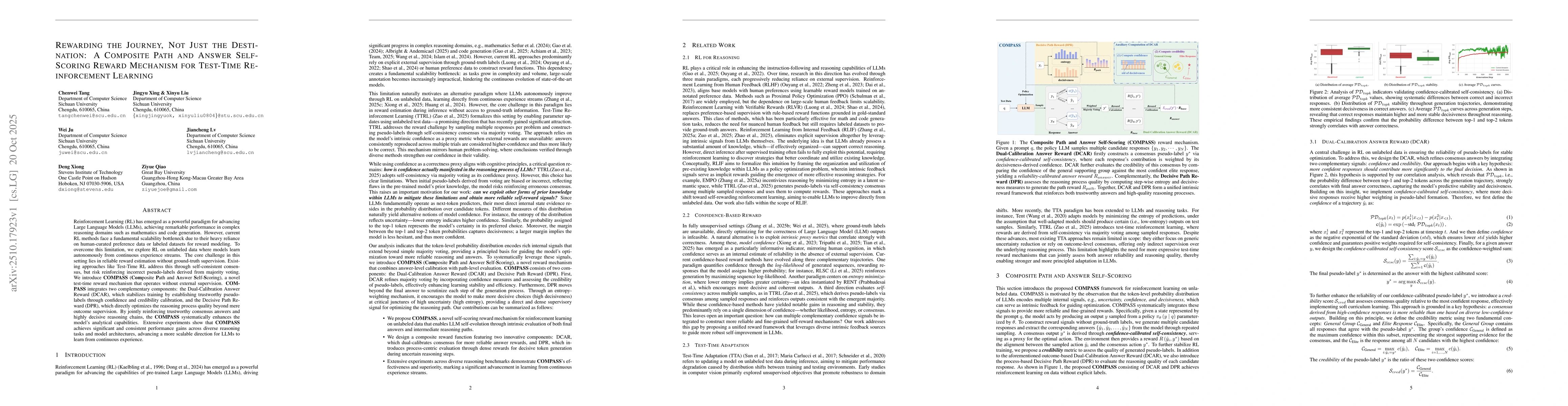 Thumbnail for Rewarding the Journey, Not Just the Destination: A Composite Path and
  Answer Self-Scoring Reward Mechanism for Test-Time Reinforcement Learning