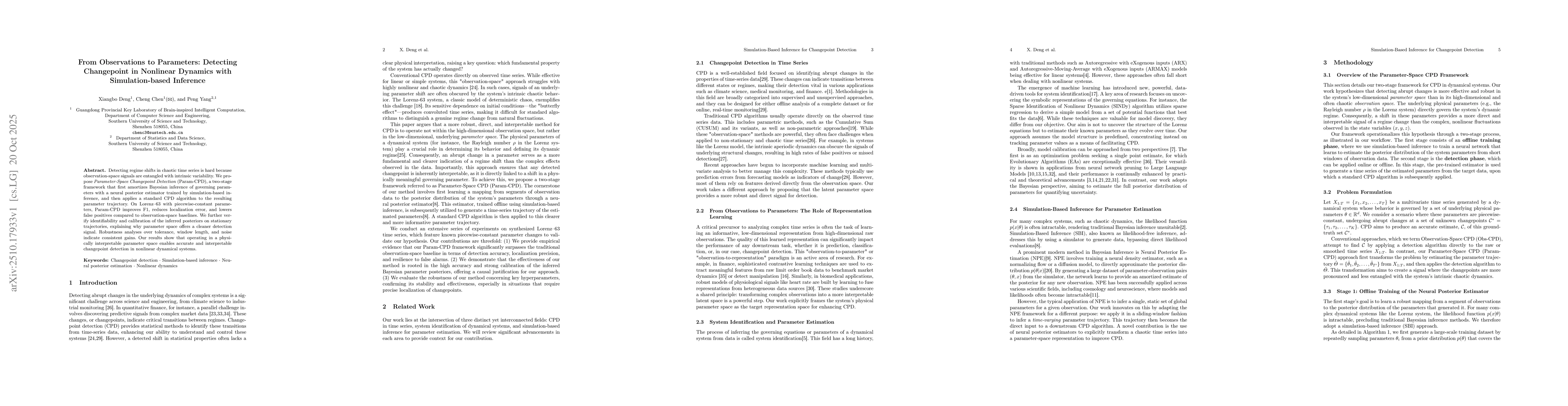 Thumbnail for From Observations to Parameters: Detecting Changepoint in Nonlinear
  Dynamics with Simulation-based Inference