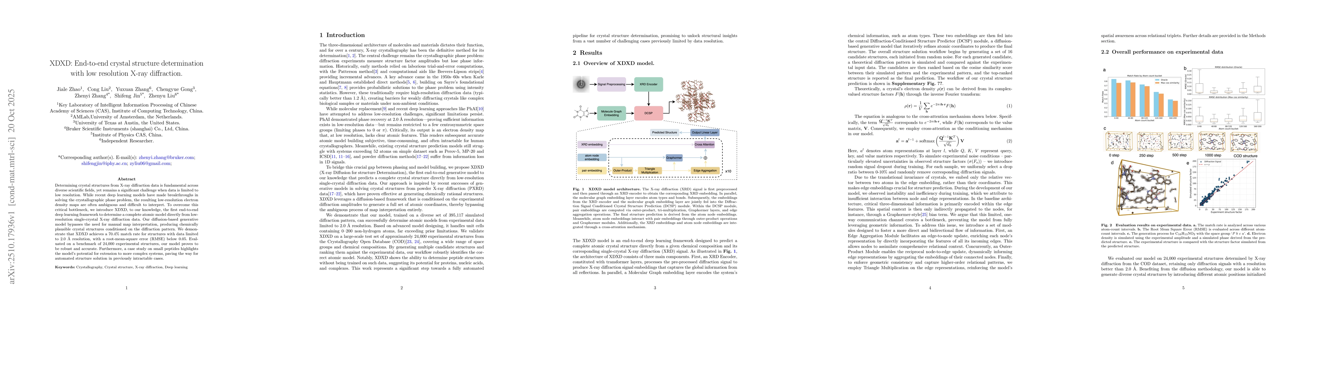 Thumbnail for XDXD: End-to-end crystal structure determination with low resolution
  X-ray diffraction