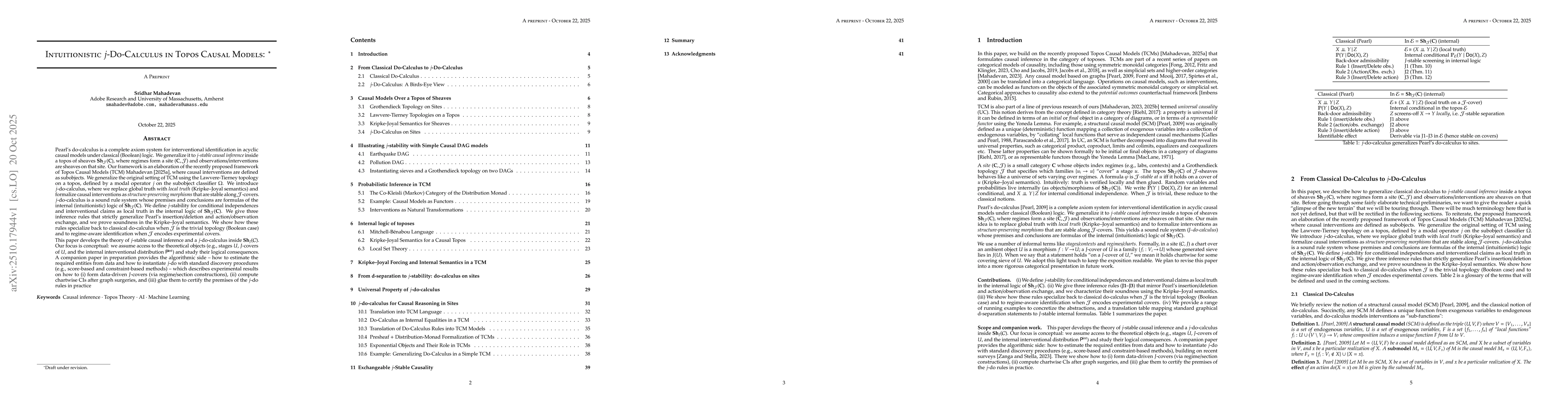 Thumbnail for Intuitionistic $j$-Do-Calculus in Topos Causal Models