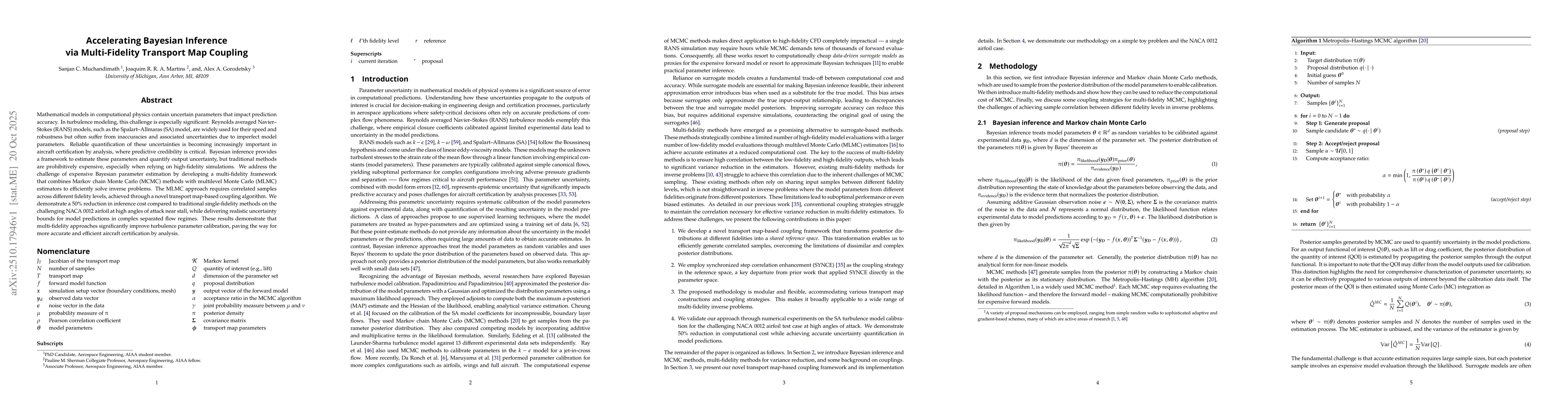 Thumbnail for Accelerating Bayesian Inference via Multi-Fidelity Transport Map
  Coupling