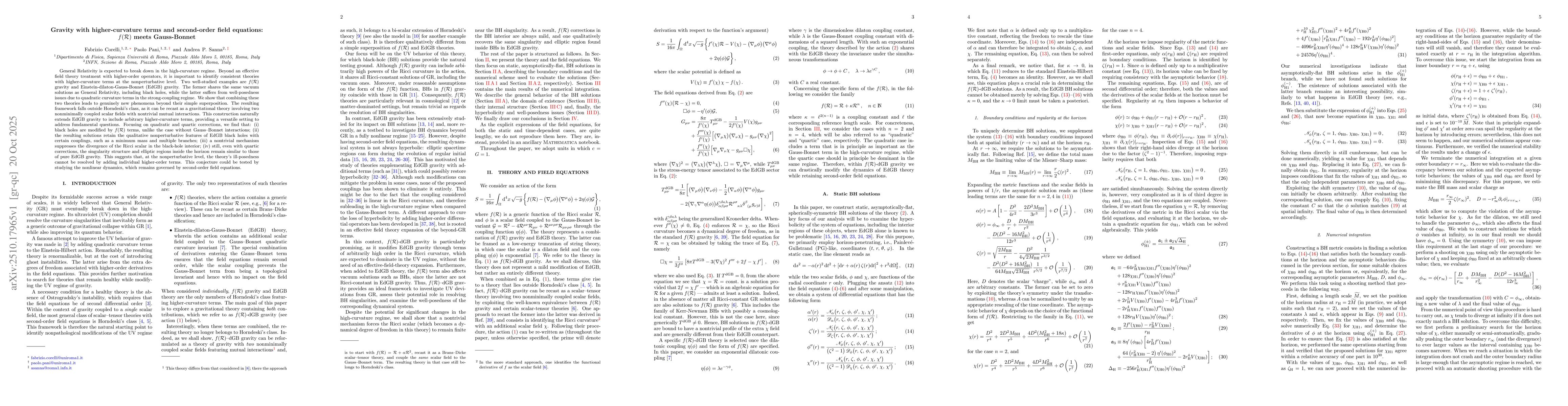 Thumbnail for Gravity with higher-curvature terms and second-order field equations:
  $f(\mathcal{R})$ meets Gauss-Bonnet