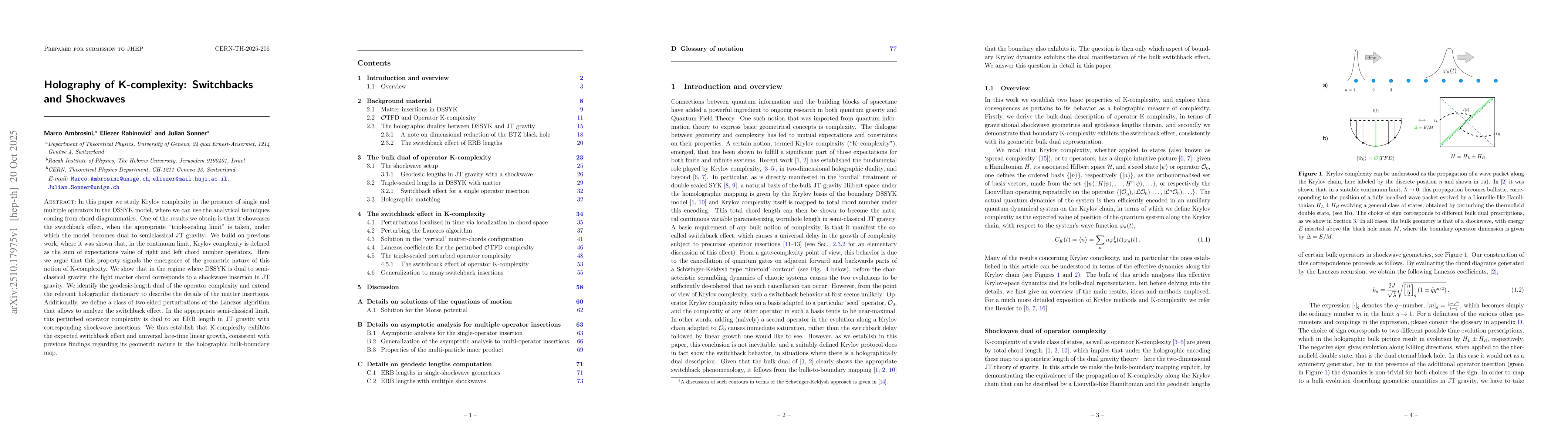 Thumbnail for Holography of K-complexity: Switchbacks and Shockwaves
