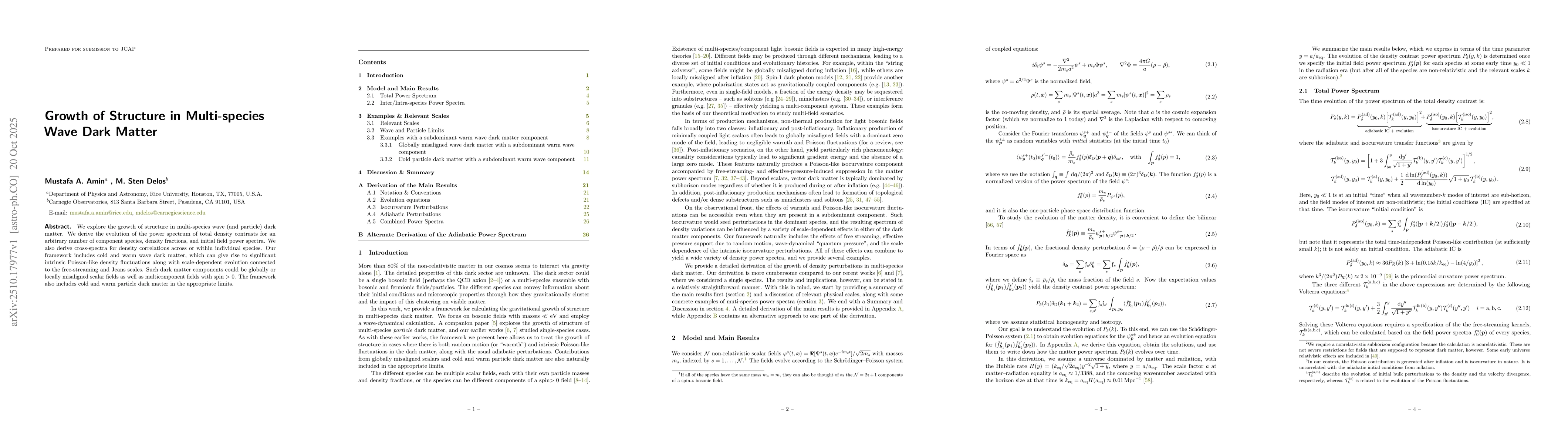Thumbnail for Growth of Structure in Multi-species Wave Dark Matter