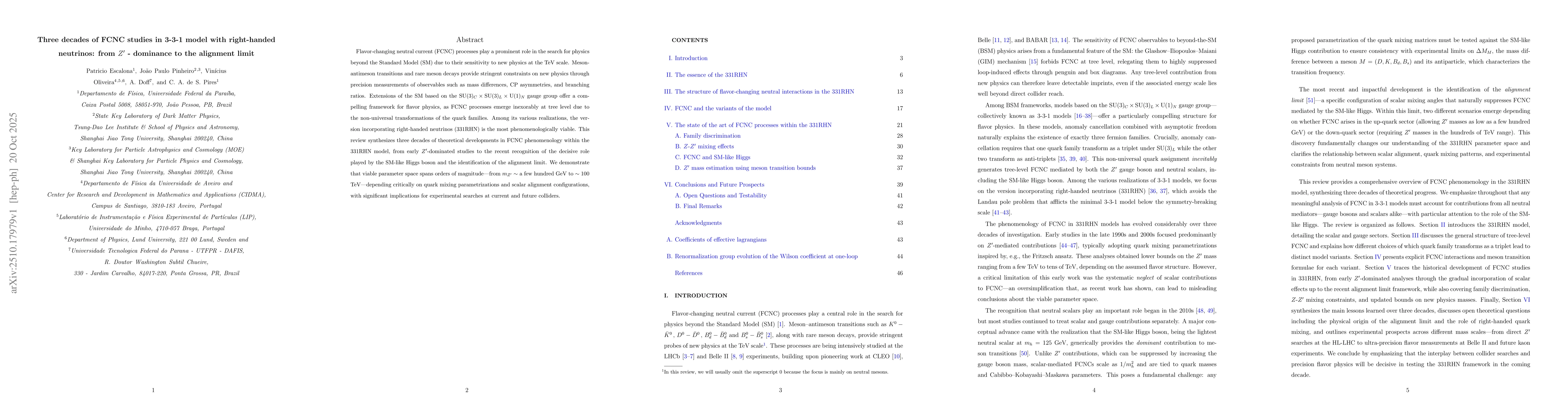 Thumbnail for Three decades of FCNC studies in 3-3-1 model with right-handed
  neutrinos: from $Z^\prime$-dominance to the alignment limit