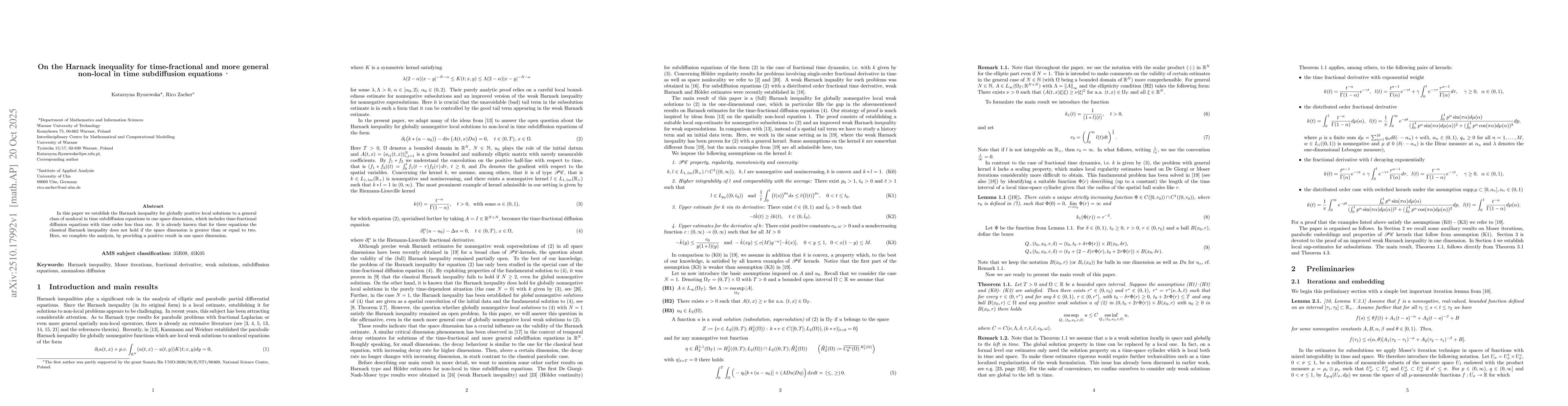 Thumbnail for On the Harnack inequality for time-fractional and more general non-local
  in time subdiffusion equations