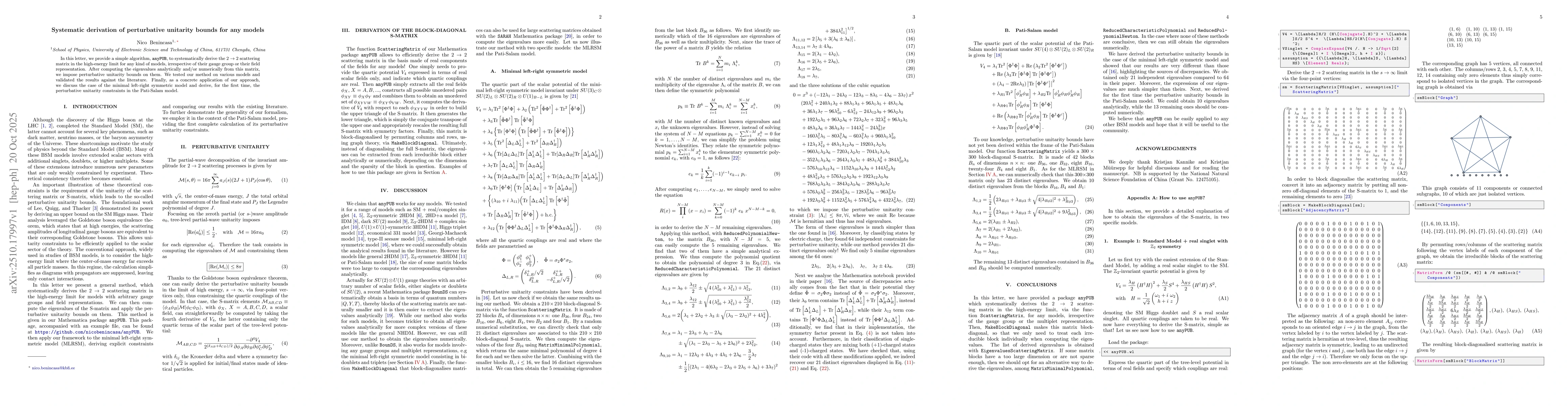 Thumbnail for Systematic derivation of perturbative unitarity bounds for any models