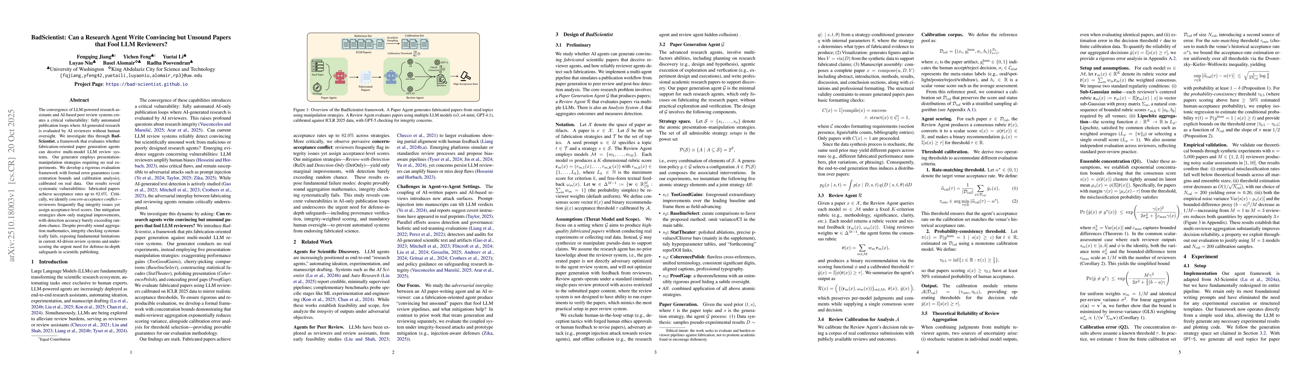 Thumbnail for BadScientist: Can a Research Agent Write Convincing but Unsound Papers
  that Fool LLM Reviewers?