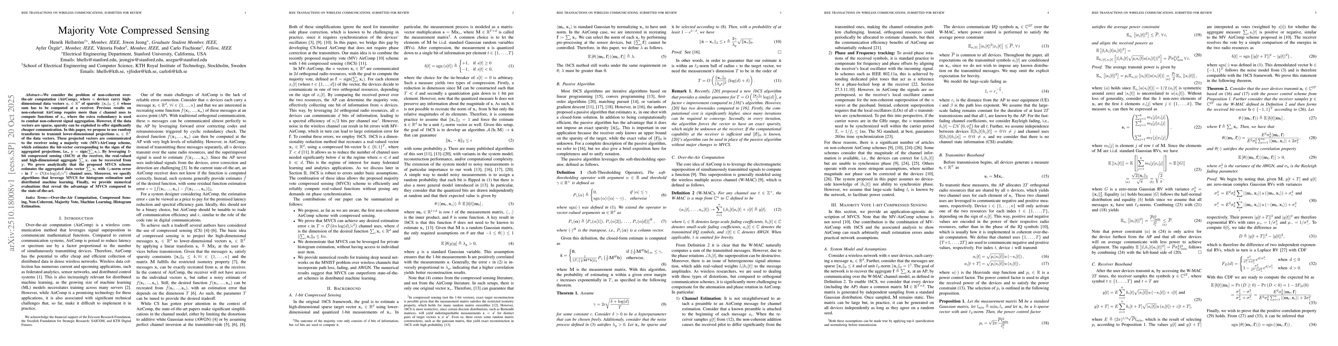 Thumbnail for Majority Vote Compressed Sensing