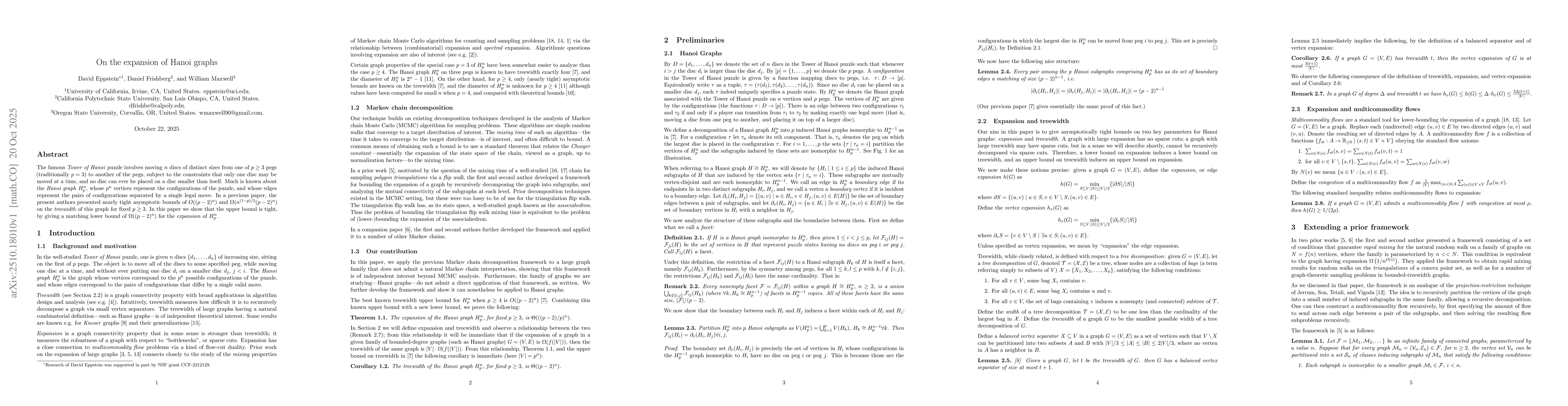 Thumbnail for On the expansion of Hanoi graphs