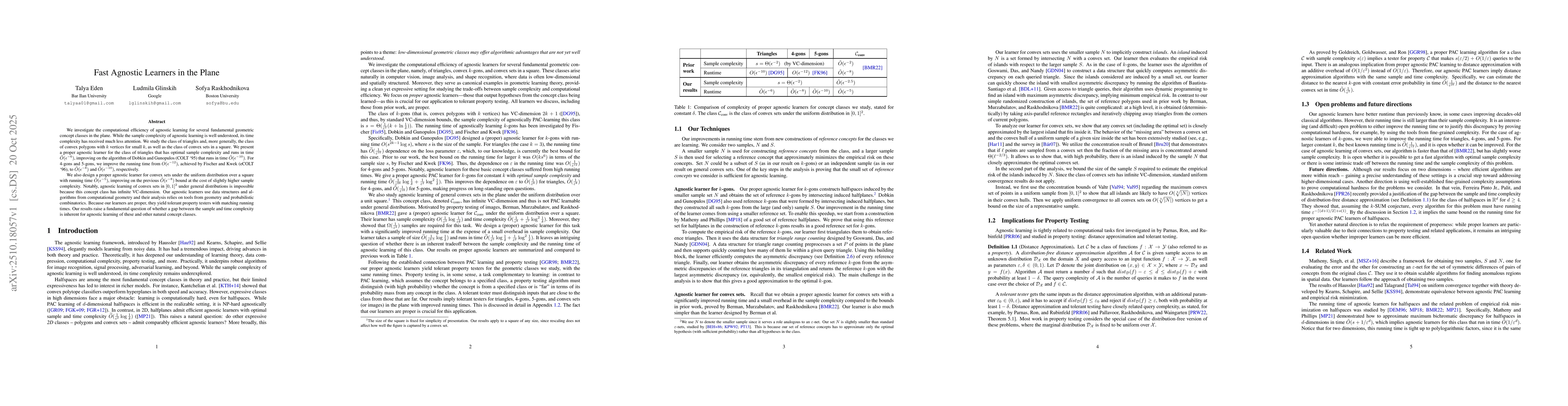 Thumbnail for Fast Agnostic Learners in the Plane