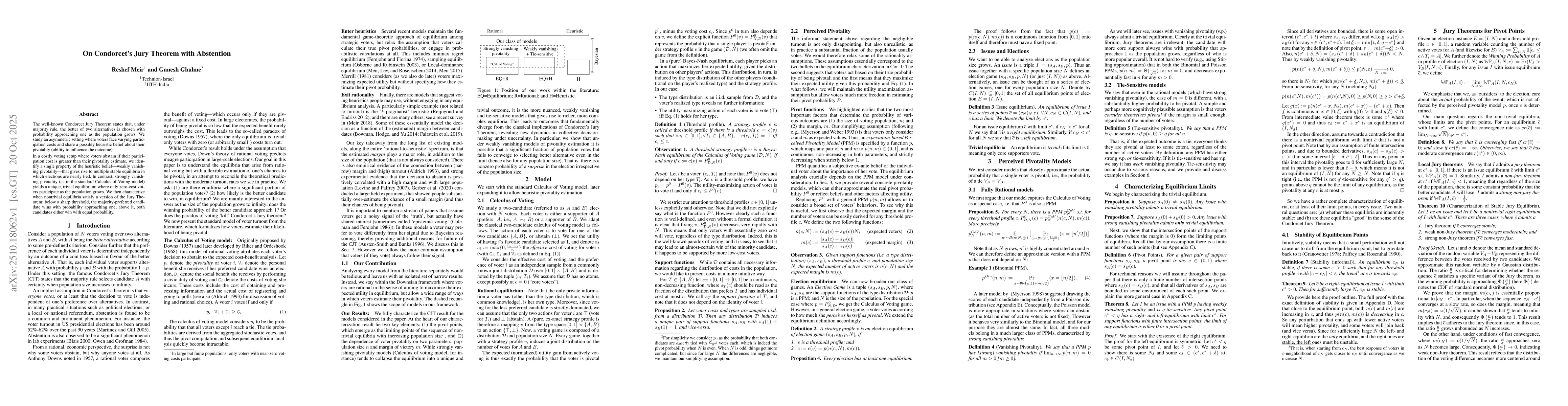 Thumbnail for On Condorcet's Jury Theorem with Abstention