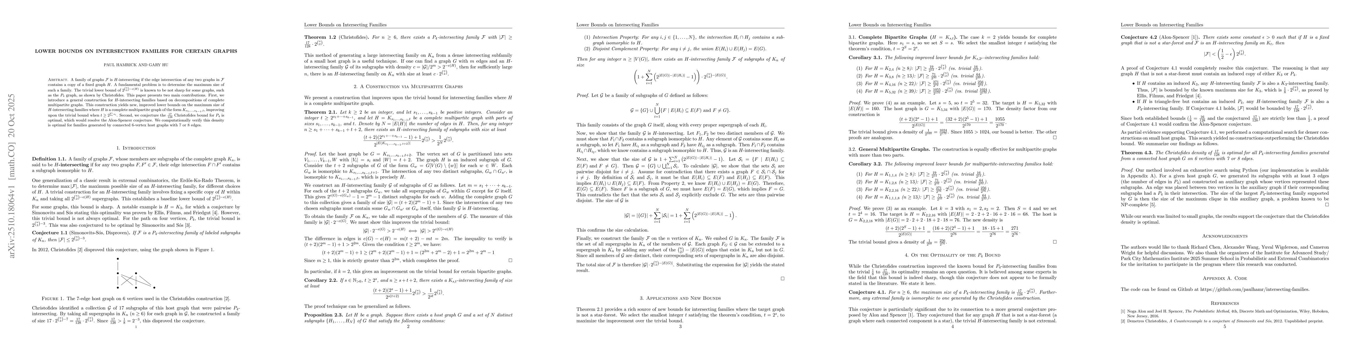 Thumbnail for Lower Bounds on Intersecting Families