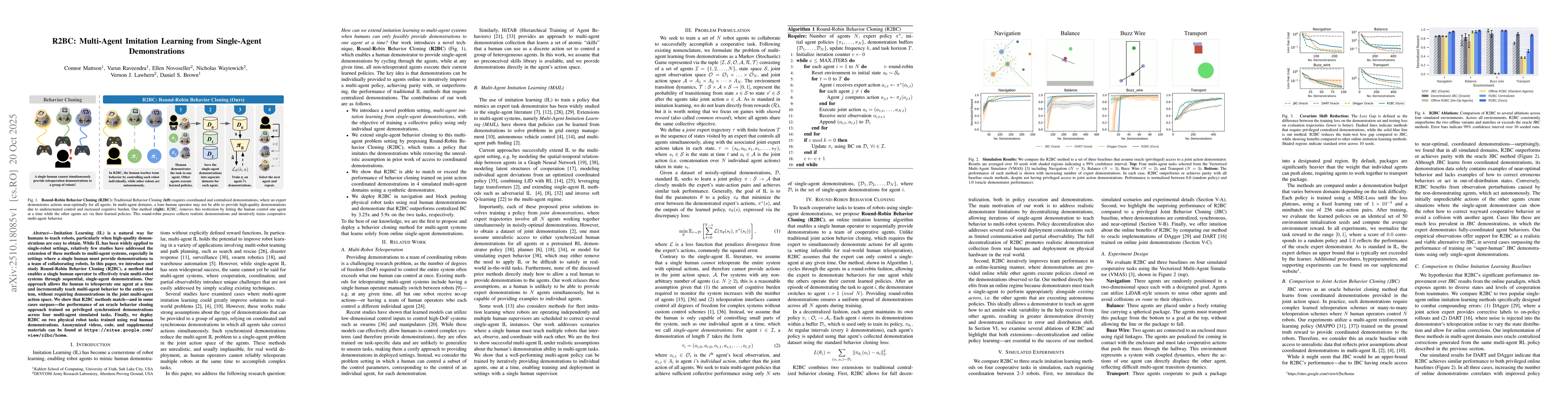 Thumbnail for R2BC: Multi-Agent Imitation Learning from Single-Agent Demonstrations
