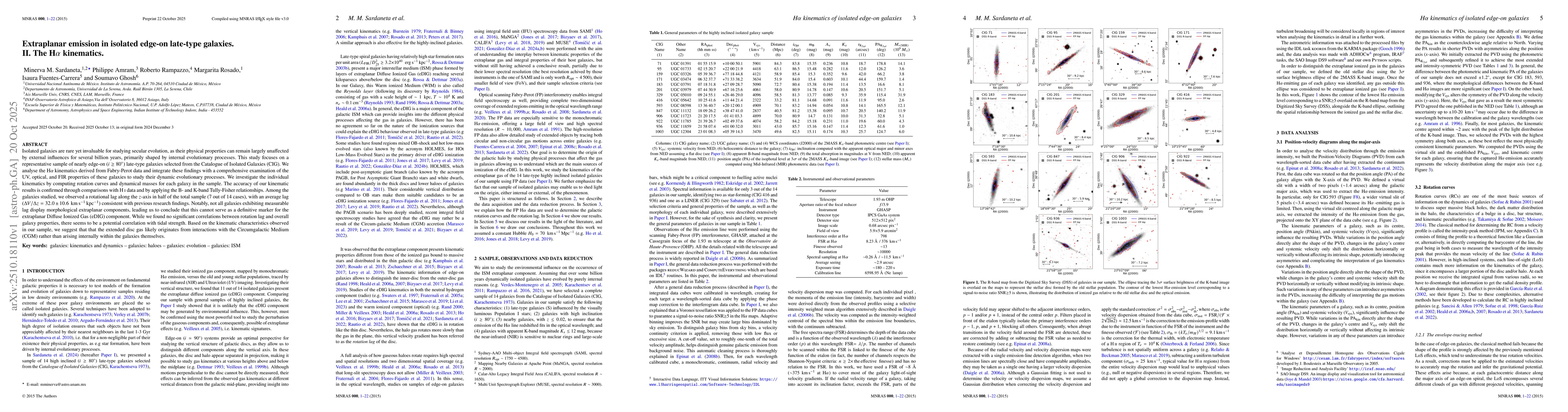 Thumbnail for Extraplanar emission in isolated edge-on late-type galaxies.II. The
  H$α$ kinematics