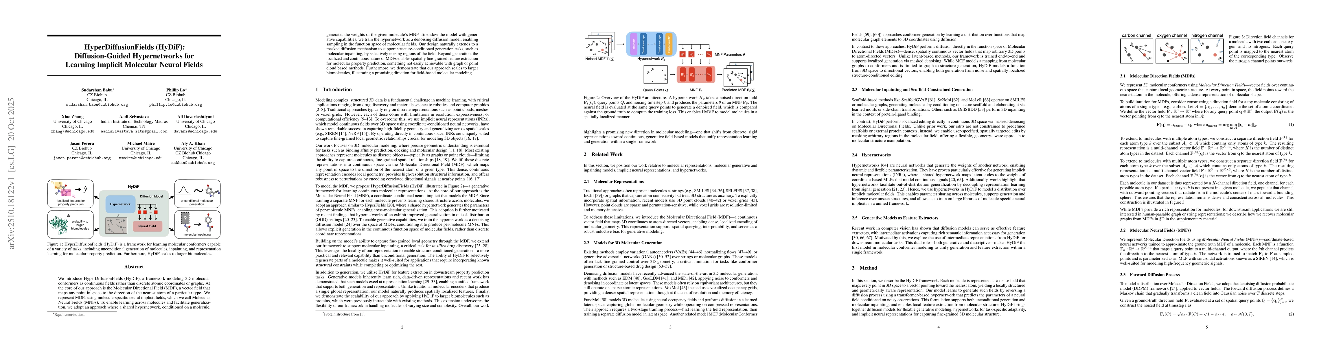 Thumbnail for HyperDiffusionFields (HyDiF): Diffusion-Guided Hypernetworks for
  Learning Implicit Molecular Neural Fields
