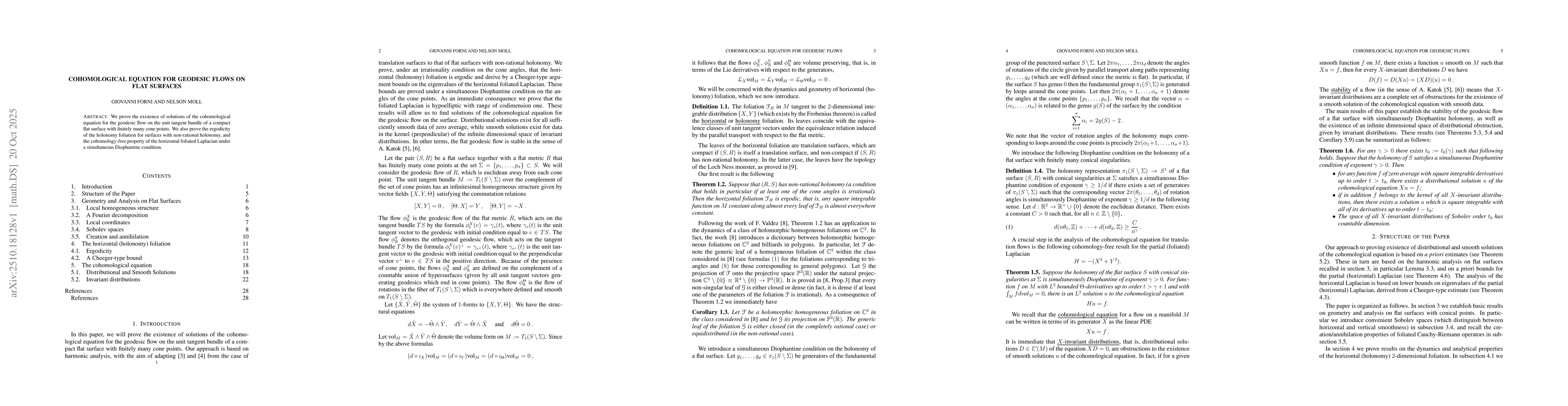 Thumbnail for Cohomological equation for geodesic flows on flat surfaces