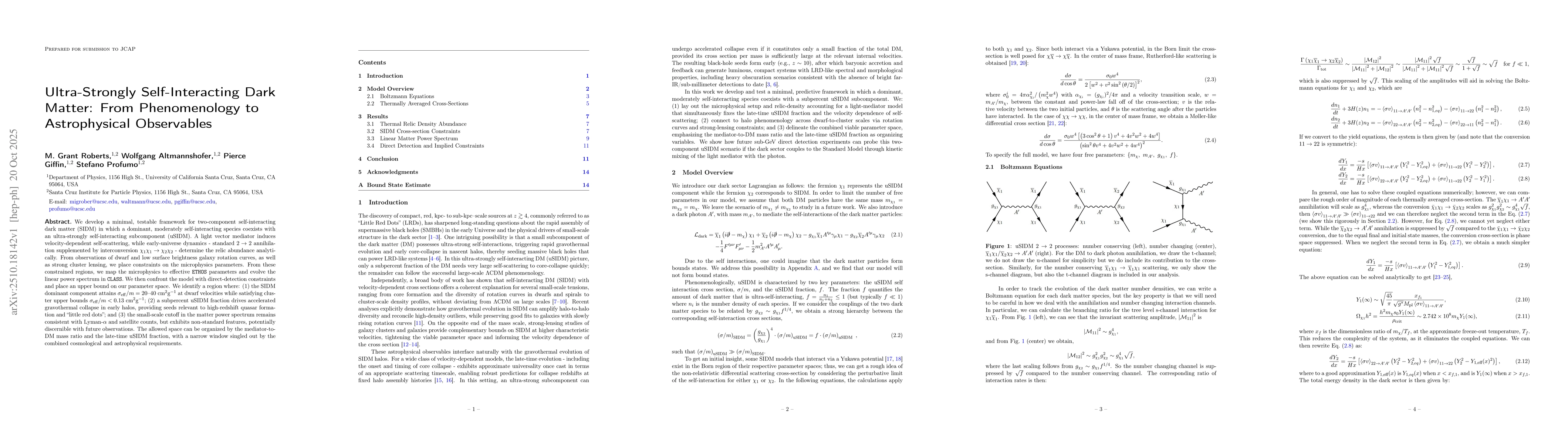 Thumbnail for Ultra-Strongly Self-Interacting Dark Matter: From Phenomenology to
  Astrophysical Observables